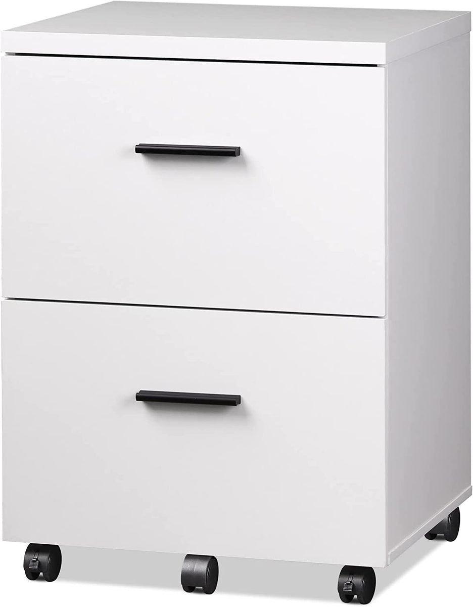 2 Drawer Lateral File Cabinet with Lock and Open Shelf