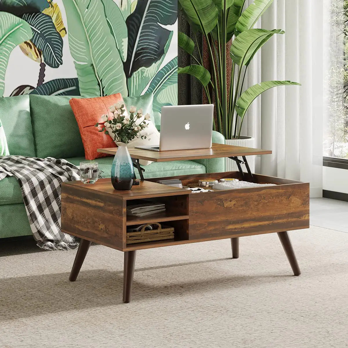 Mid Century Wood Lift Top Coffee Table | WLIVE – Devaise