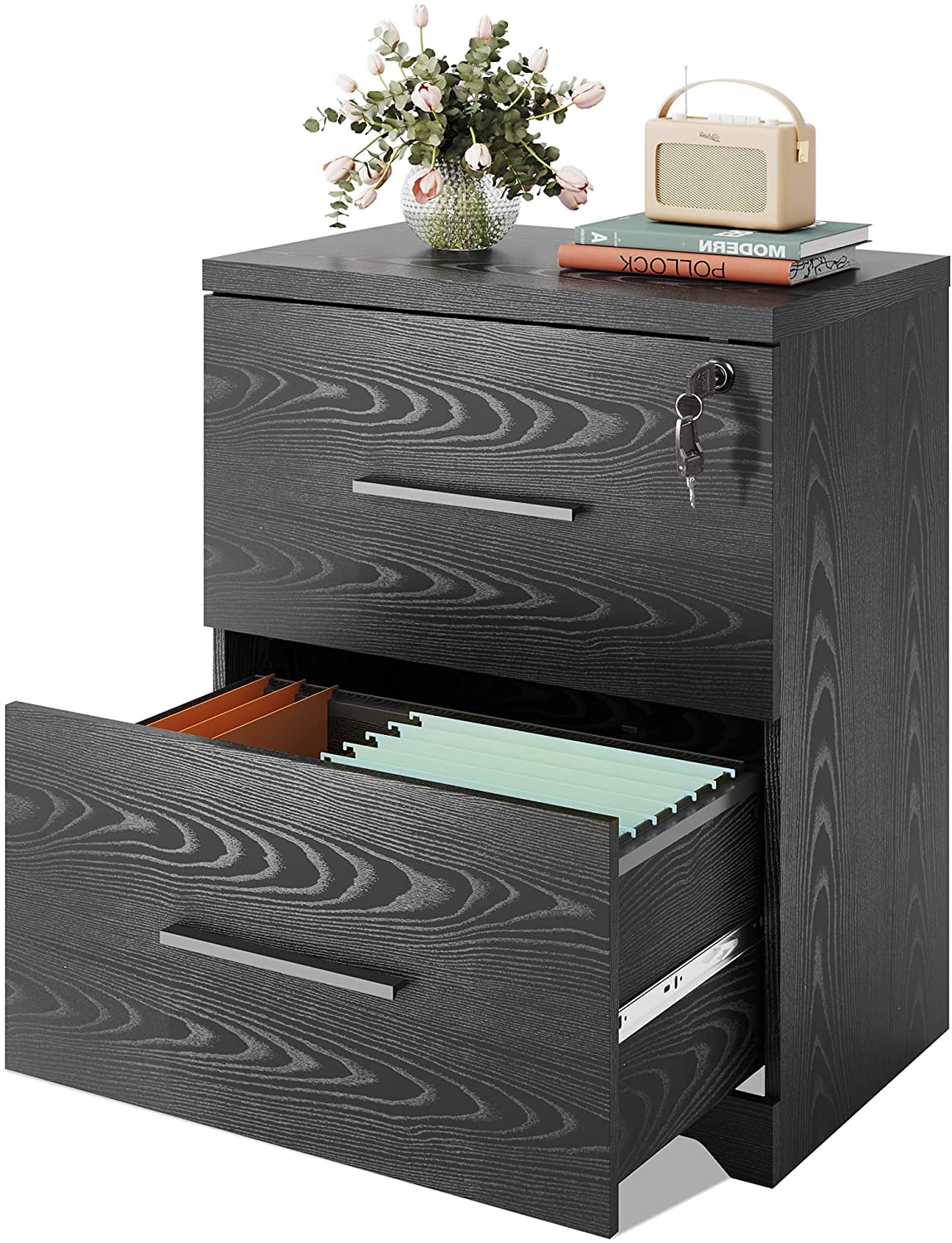 DEVAISE Office File Cabinet with Lock, 1-Drawer Wood Lateral