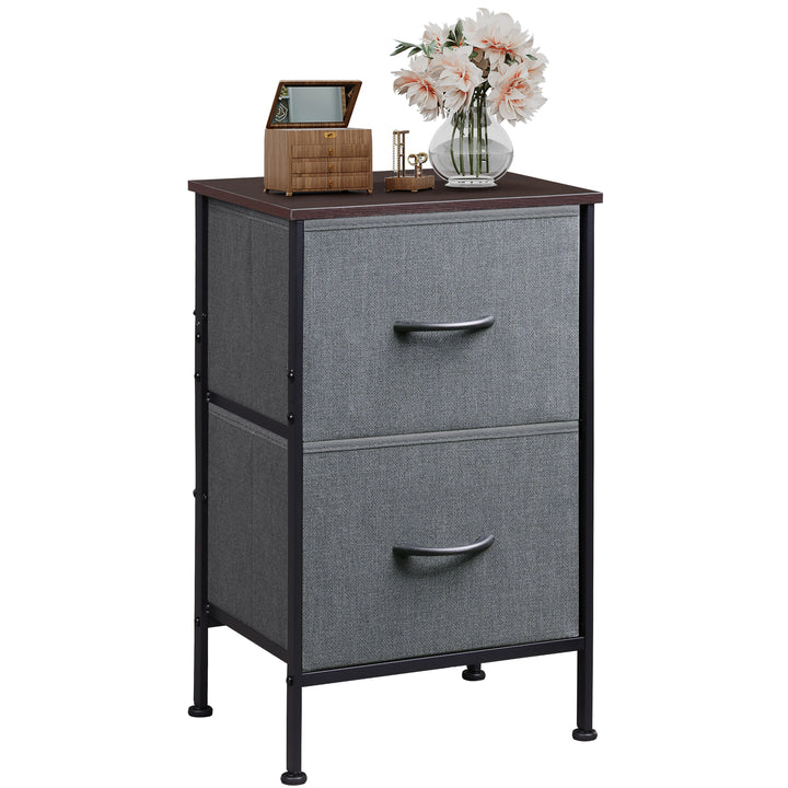 Nightstand with 2 Fabric Drawers | WLIVE