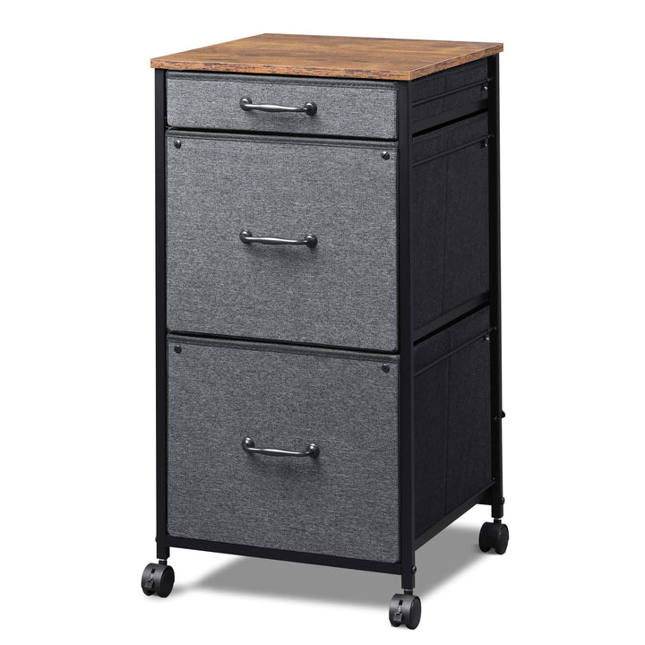 TC-Home Mobile File Cabinet w/ Drawers Rolling Filing Cabinet Wood Storage  Shelf for Office Study Room 