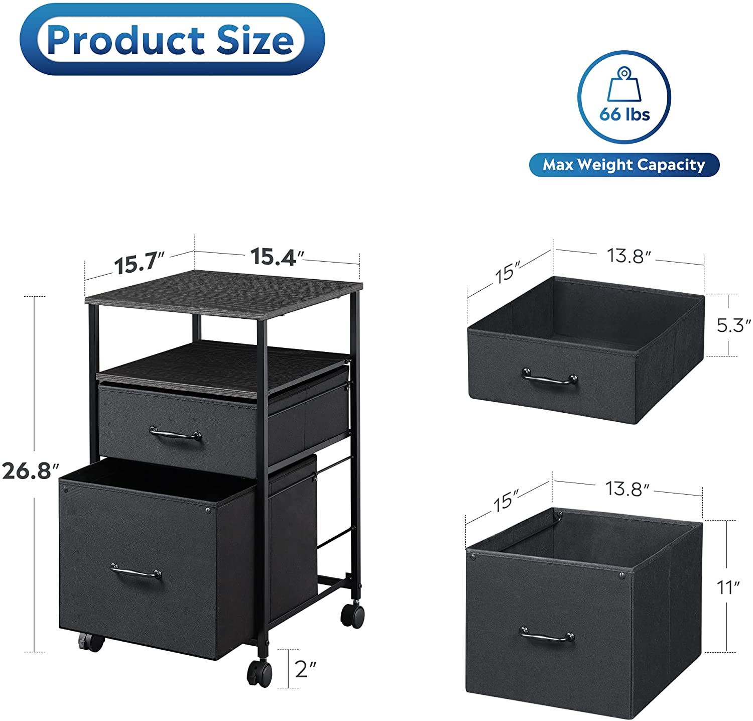 DEVAISE 2-Drawer outlet Mobile File Cabinet w/Lock,Commercial Vertical ((155.00 VALUE))